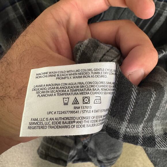 Eddie Bauer Button Up Flannel Cotton Shirt US Men's XL New - Picture 6 of 7